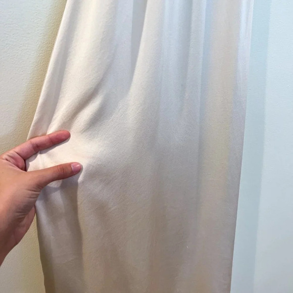 LNA Silk Blend Cream Halter Open Back Formal Classic Satin Maxi Dress Medium - Picture 4 of 12